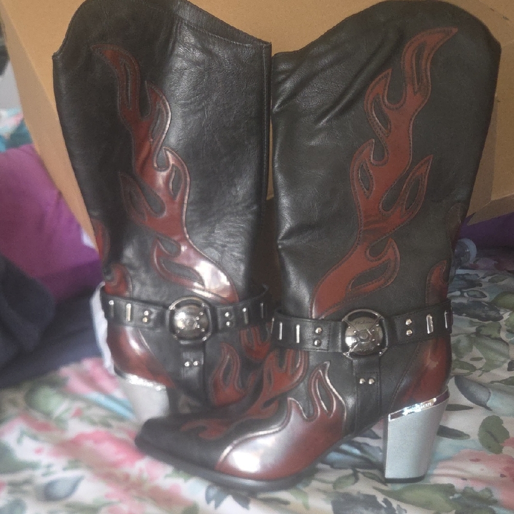 Black and Brown Western Boots